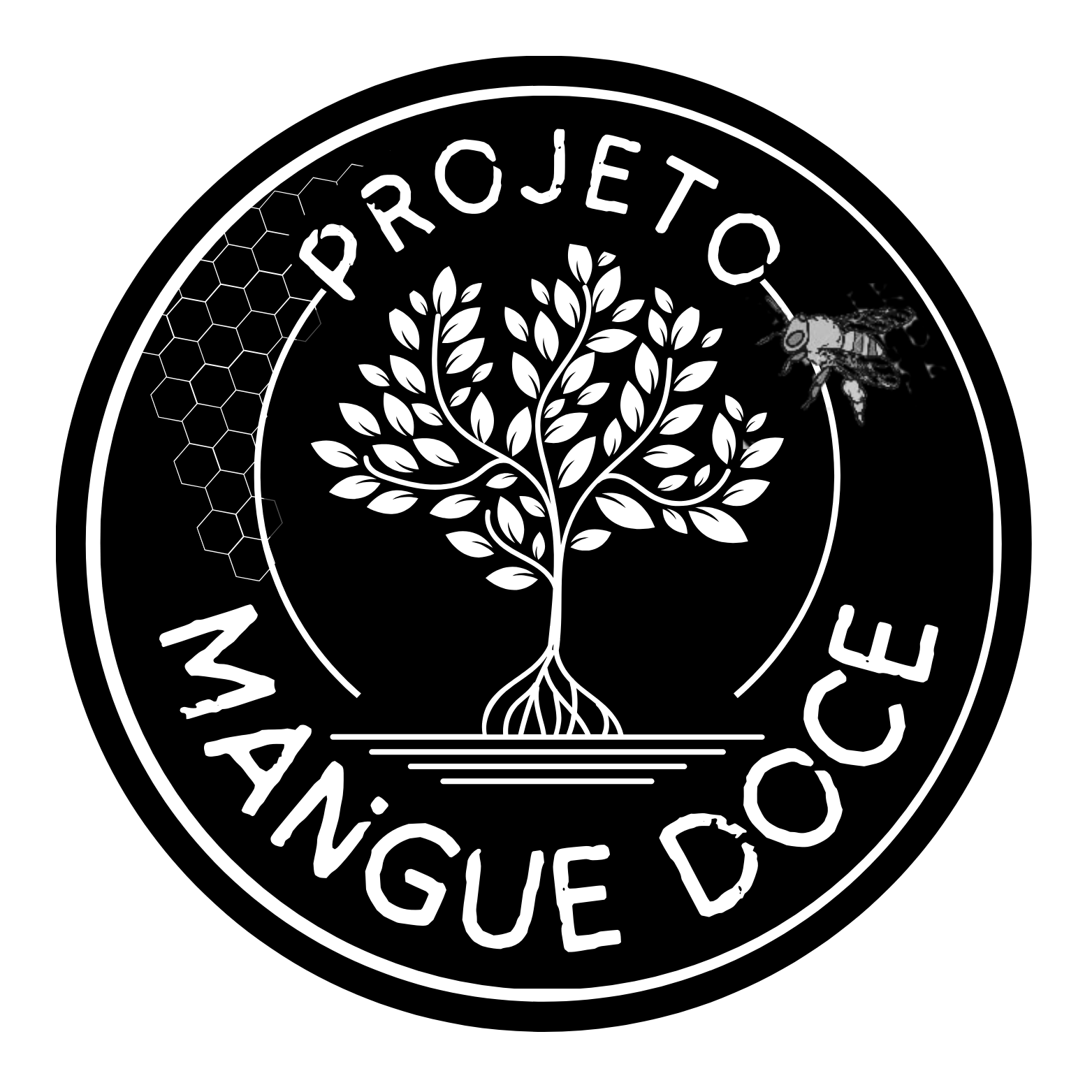 Logo do Projeto Mangue Doce em fundo preto